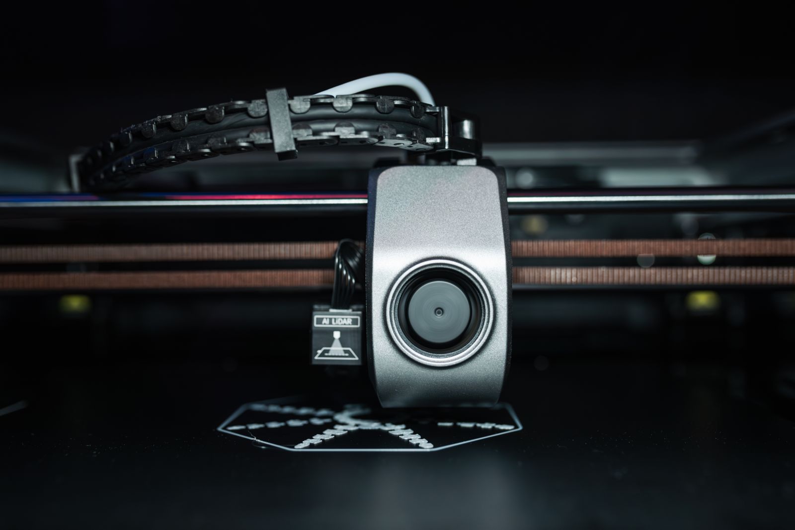 Close-up of a 3D printer in operation