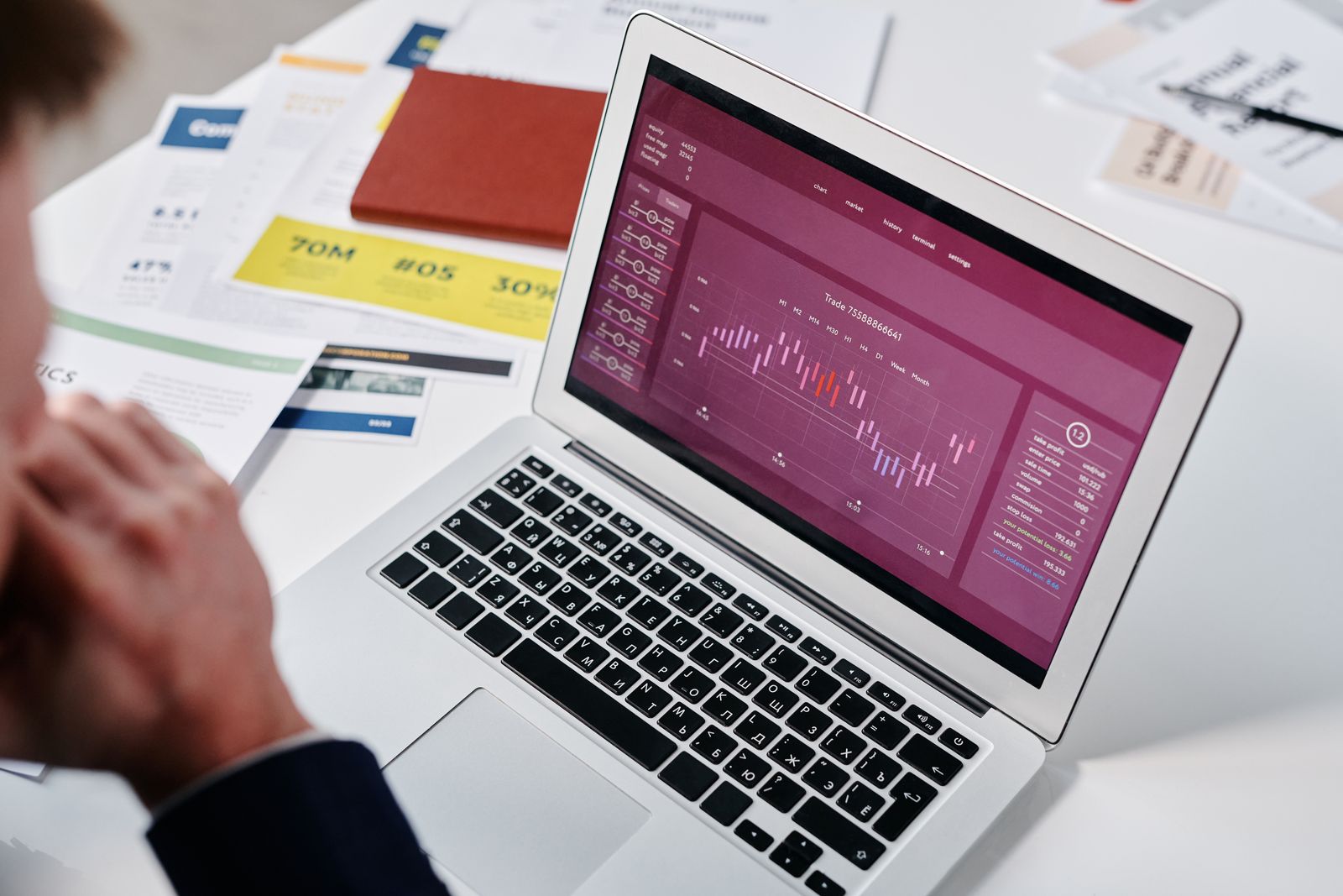 Computer screen showing an analytics chart